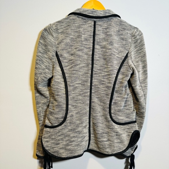 NWOT Anthropologie Cartonnier Navy Blue Button Front Knit Blazer - Picture 7 of 9